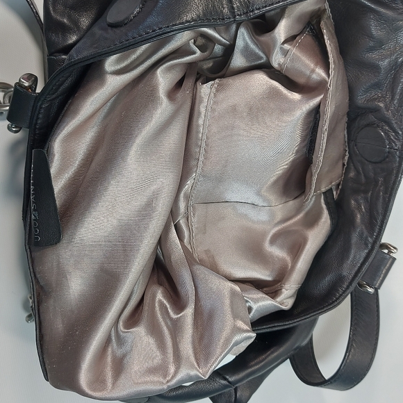 Ugo Santini Black Leather Large Shoulder Bag Purse - Picture 11 of 11